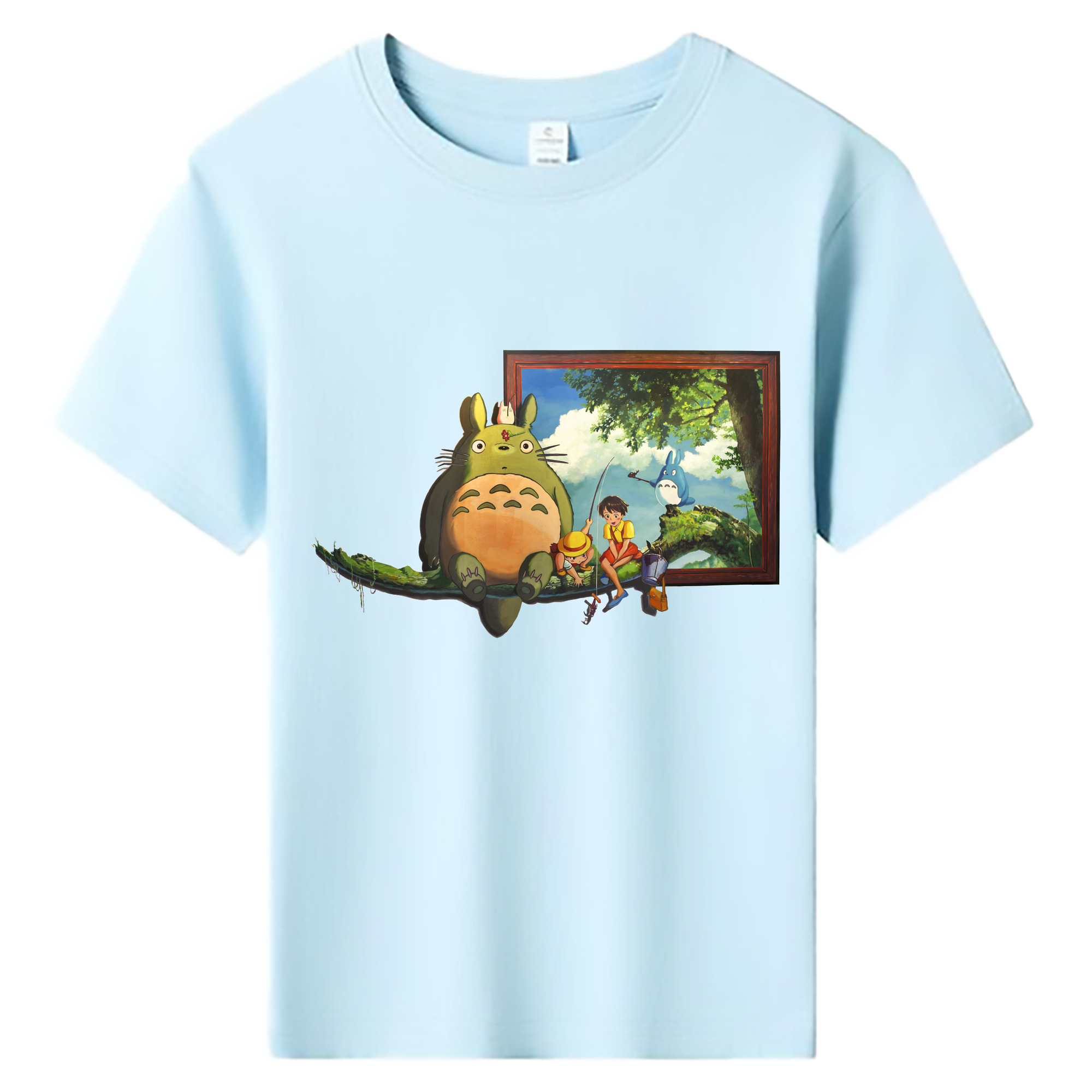 （画像用） となりのトトロ 草壁メイ 草壁サツキ My Neighbor Totoro Satsuki Kusakabe Mei Kusakabe 綿100％キッズTシャツ（フロントプリント）